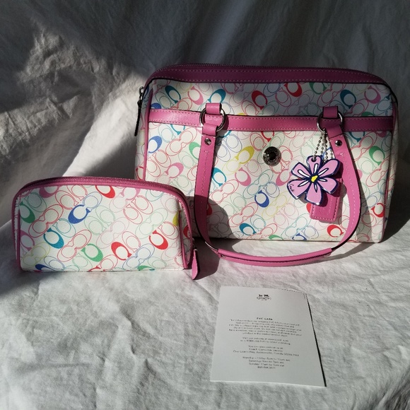 Coach Handbags - Coach | NWOT | colorful top handle with pouch